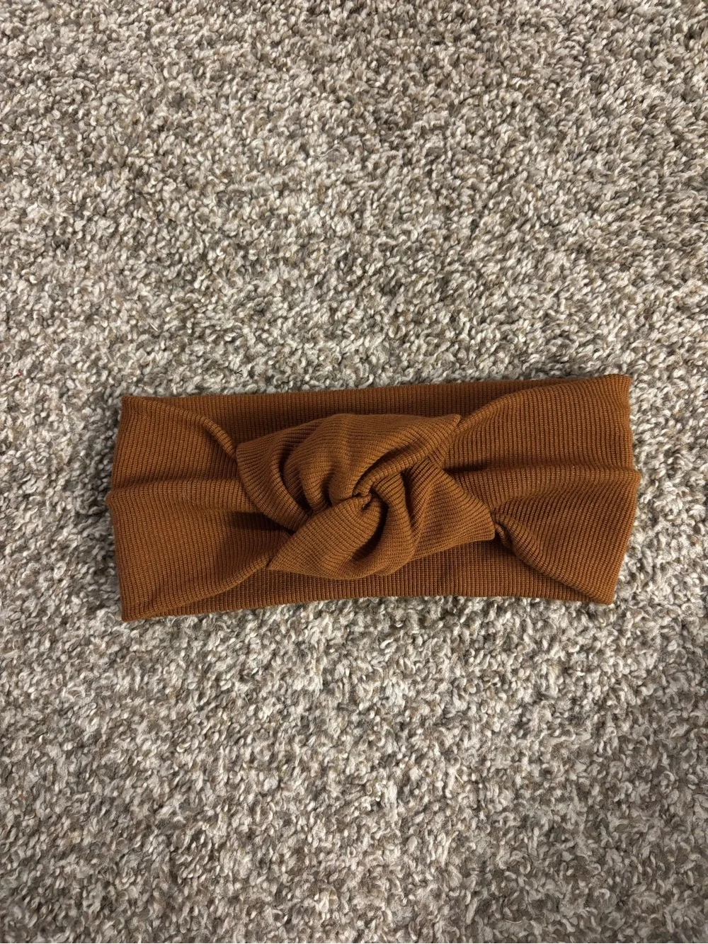 Knotted Ribbed Headband - Rust Brown